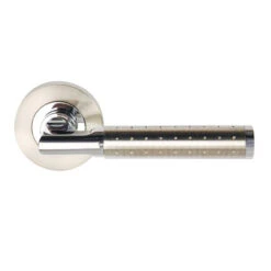 Aura Passage Door Lever On Round Rose PCP/SNP