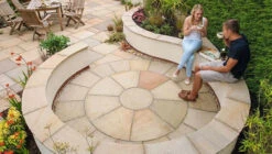 Indian Sandstone Calibrated Paving Circle Kit Buff Multi 2840mm Diameter (4.68m2)