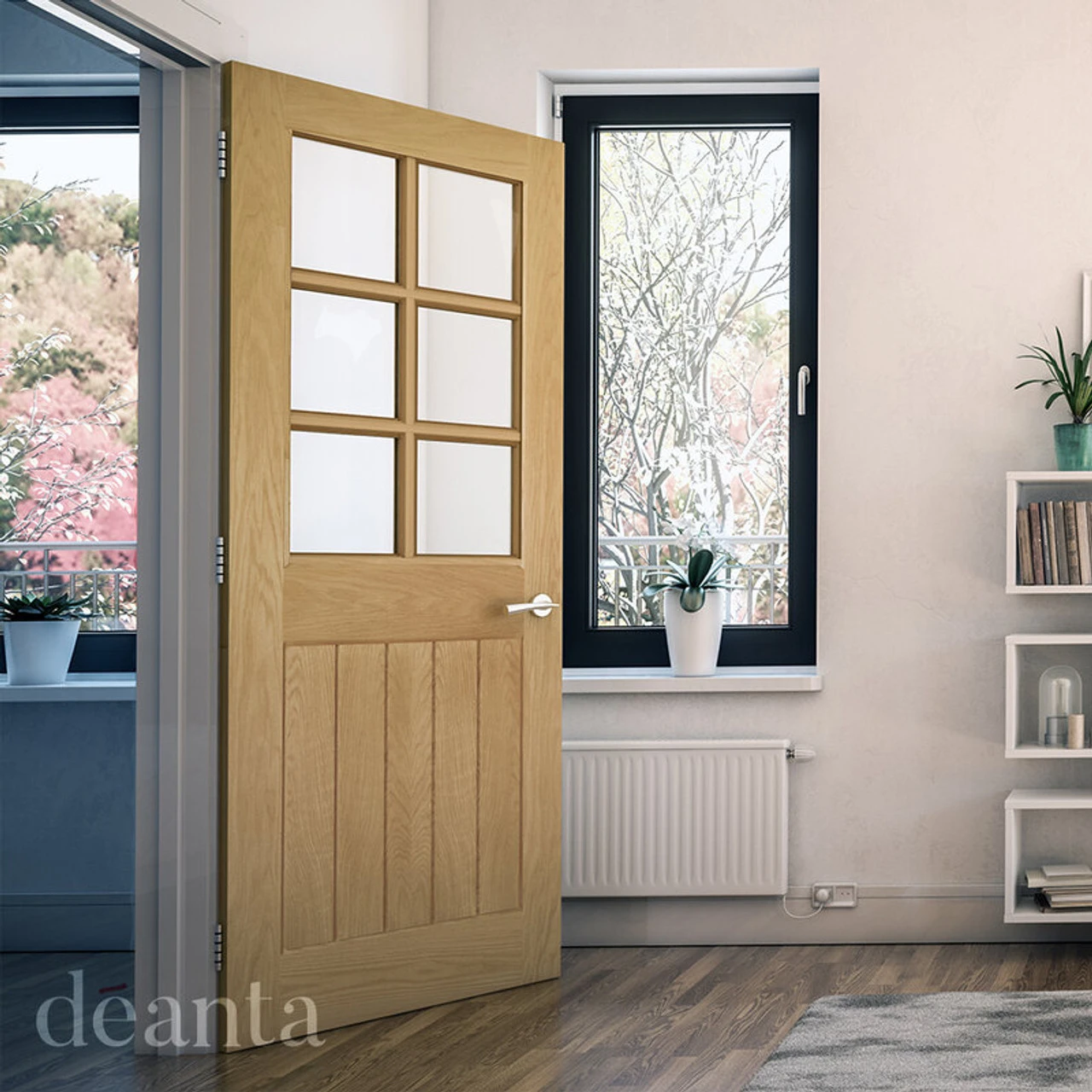 Deanta Ely Oak 6L Glazed Door 4 Deanta Ely Oak 6L Glazed Door - Image 2