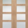 XL Shaker Internal Oak Door Pair With Clear Glass