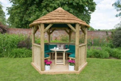 Forest Garden Hexagonal Thatched Roof Gazebo Furnished Green -Home Building Materials Store t.tlx DZDYTbC.cDY304vI.D.DBKxDW. 92049.1680669058
