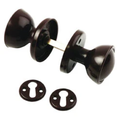 Dalepax Plastic Rim Door Lock Furniture Knob Brown