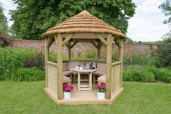 Forest Garden Hexagonal Thatched Roof Gazebo Furnished Cream -Home Building Materials Store t.tlx OuOm2y9.dOmaxaXYyO.OW1wO . 27613.1680669142