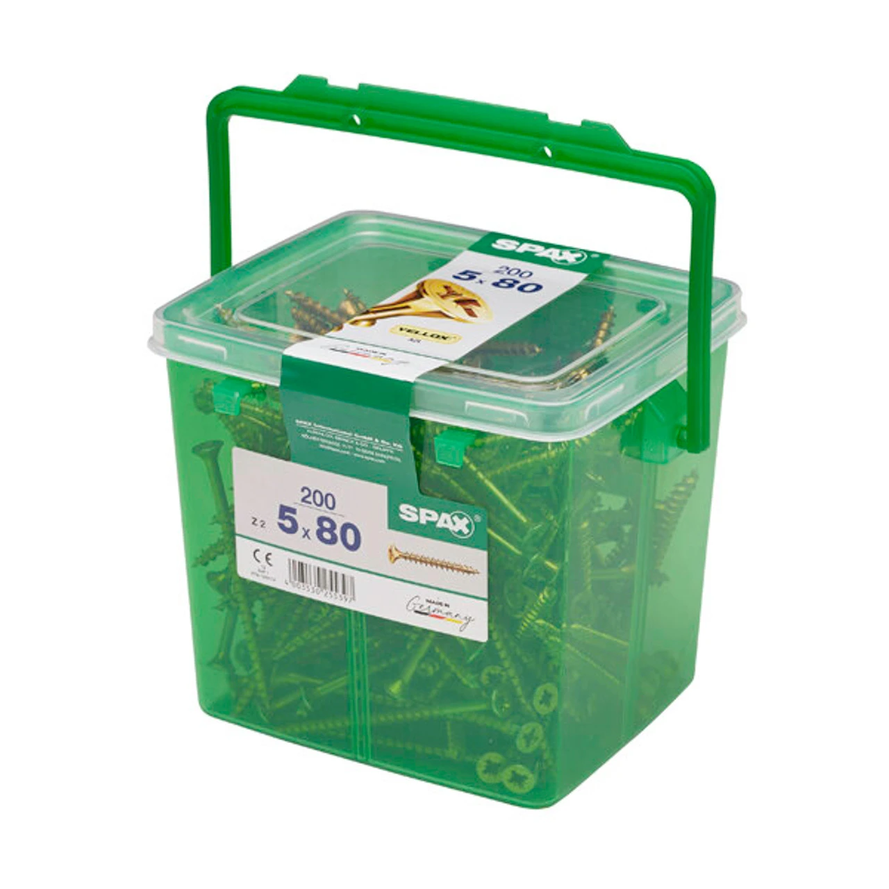 Spax Flat Countersink Pozi Yellow Woodscrews 5 X 80mm (200 Pack) 4 Spax Flat Countersink Pozi Yellow Woodscrews 5 X 80mm (200 Pack) - Image 2