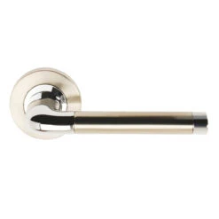 Argo Lever Door Handle Privacy Latch Set On Round Rose PCP SNP