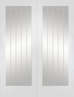 XL Suffolk White Primed Door Pair With Clear Glass