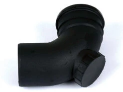 Cascade 110mm Cast Iron Effect 92.5' Single Socket Access Bend Black 245 X 245 X 135mm